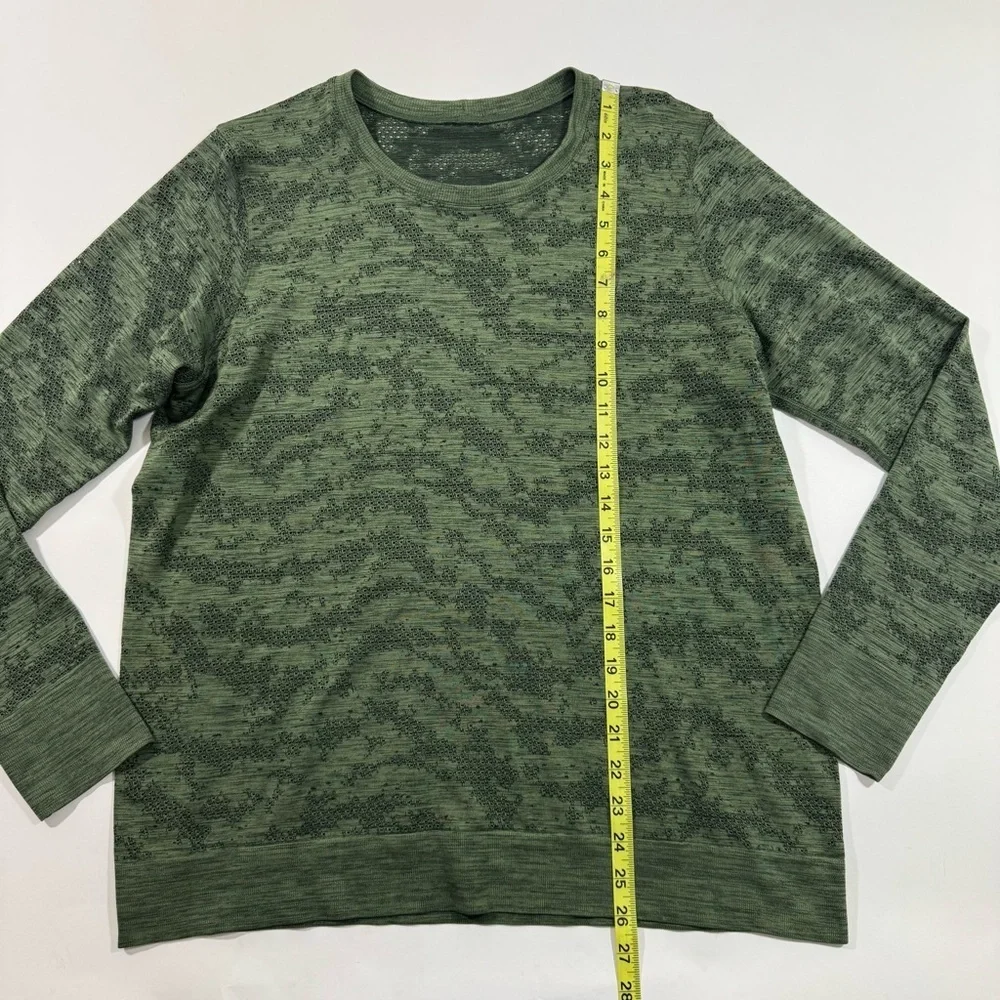 Lululemon Dot Scape Rainforest Green Swiftly Breathe Long Sleeve Shirt